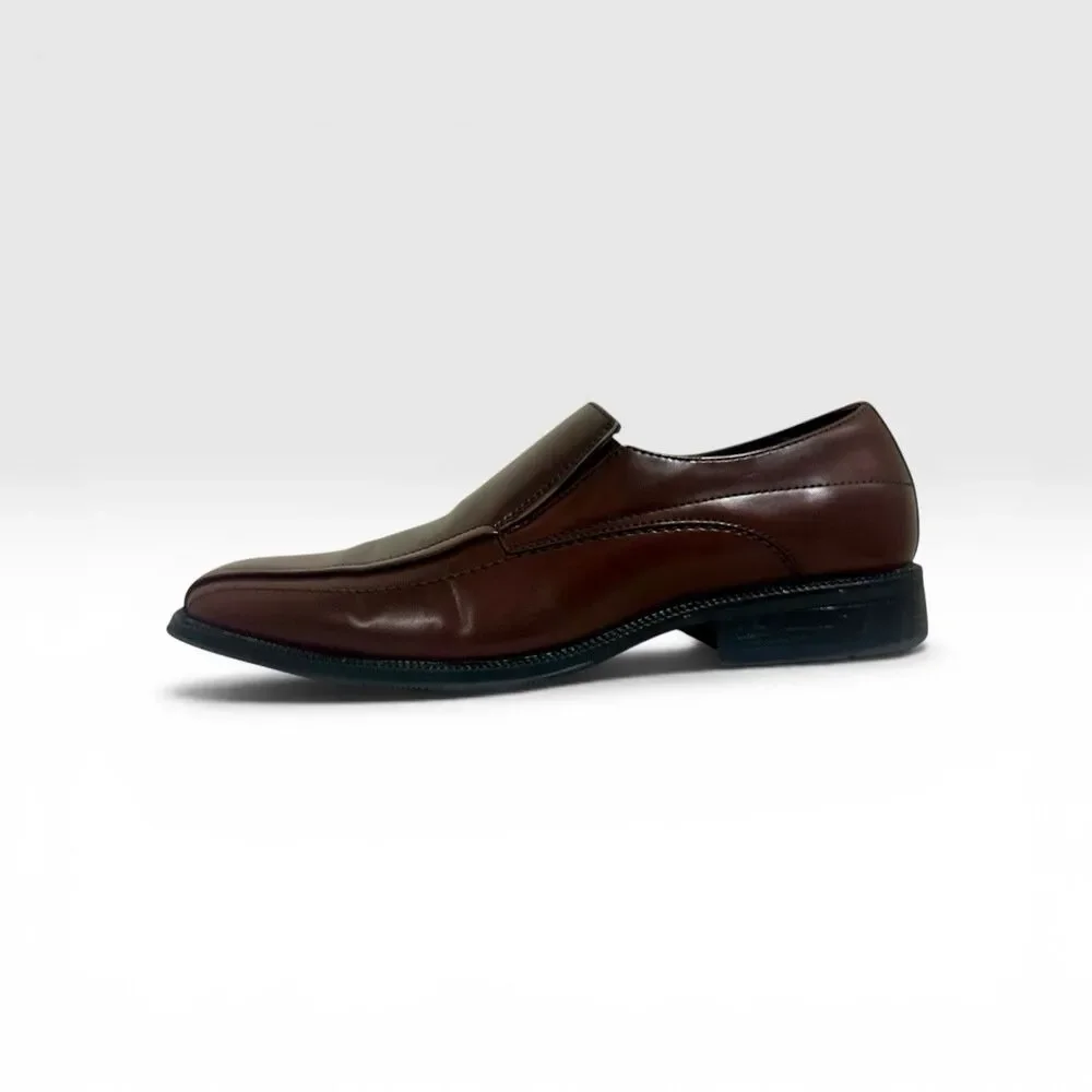 Alfani Ascher Men’s Brown Slip On Dress Shoes Square Toe Loafers Size 11.5 M